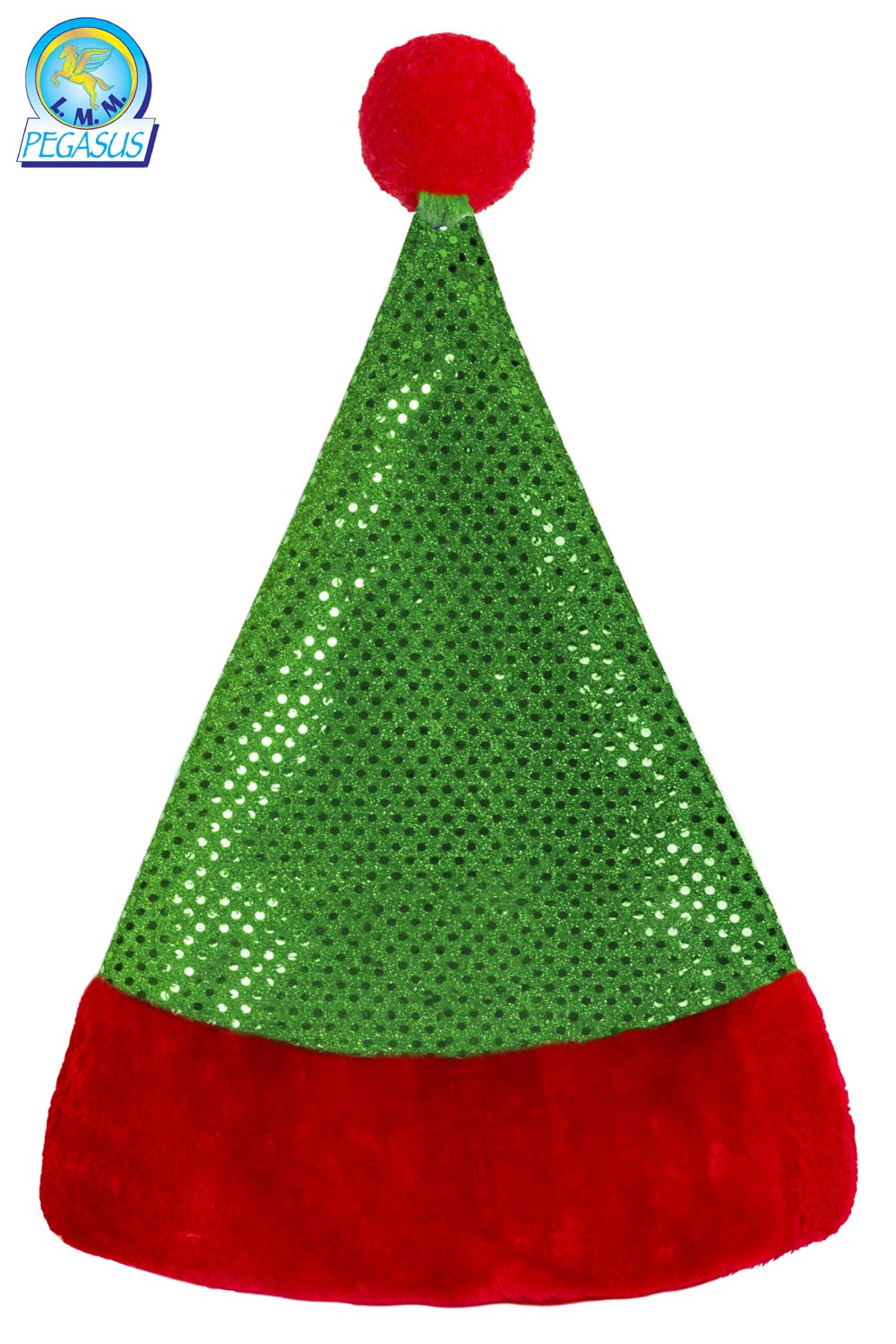 CAPPELLO NATALE LUSSO PAILLETTES VERDE